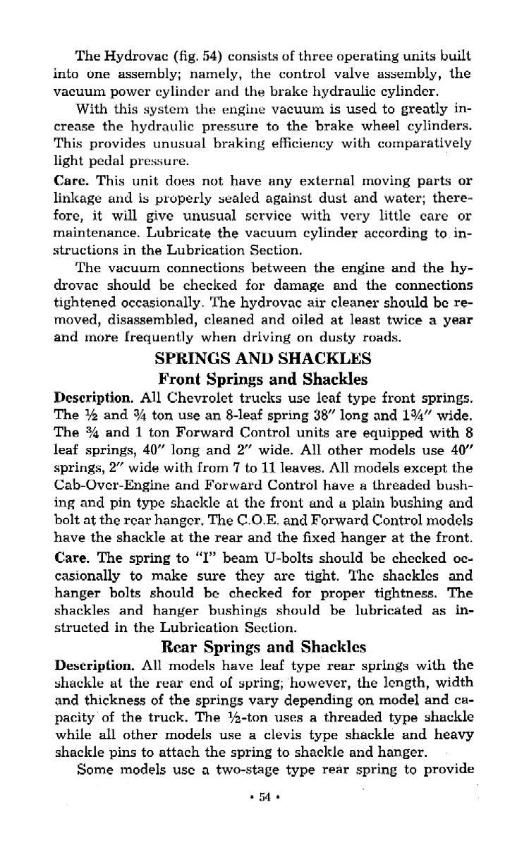 1953 Chevrolet Trucks Operators Manual Page 40